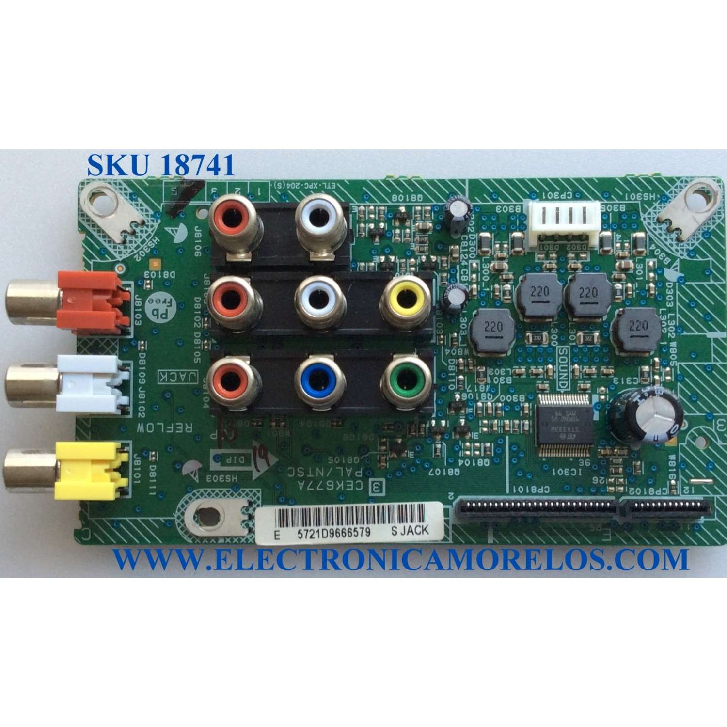 TARJETA RCA / JVC CEK677A / ETL-XPC-204(S) / PANEL AF080A076G 0R1 / MODELOS LT-32DM22 / LT-32DM22 AAR